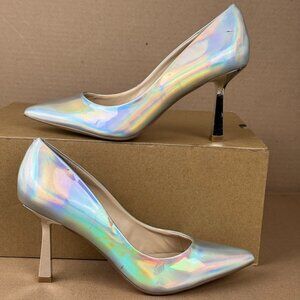 Steve Madden Salzanslz01 Women’s 9.5M Holographic Pointed Toe Pumps Heels